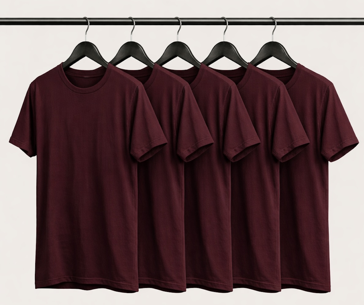5 identical t-shirts